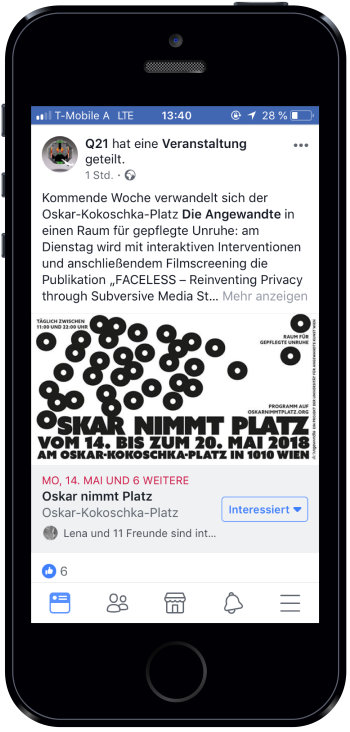 OSKAR NIMMT PLATZ, Corporate Design. Facebook-Veranstaltungsbild.